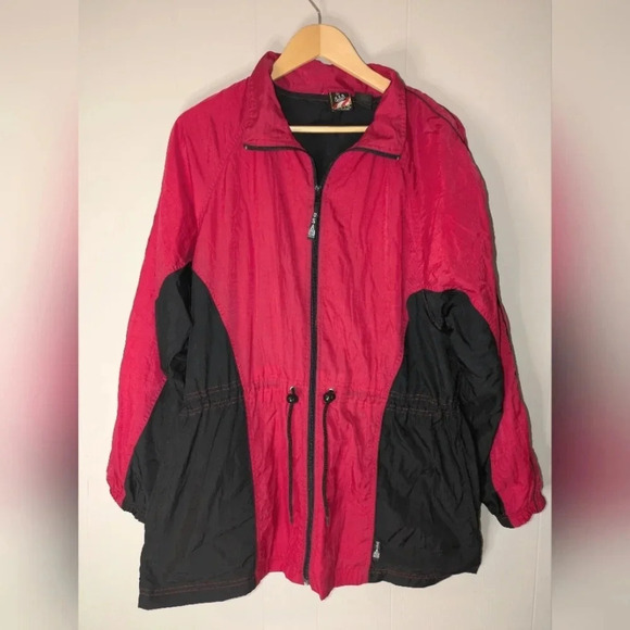 Olympics Windbreaker Jacket‎ Team USA Black Red size Large 90's Vintage - Picture 1 of 6